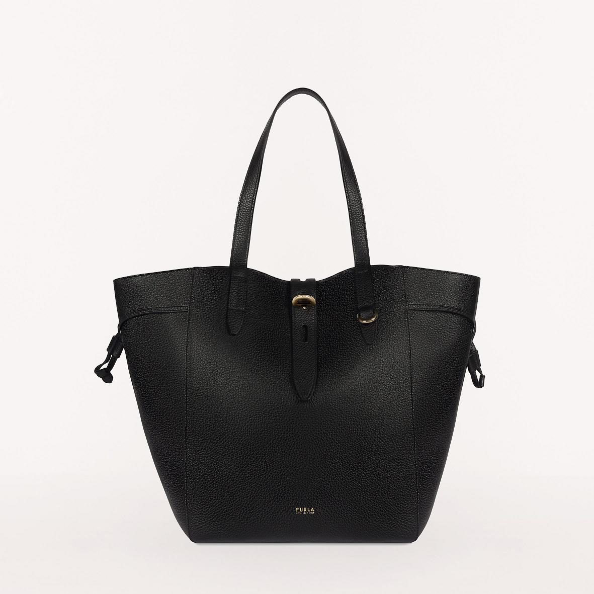 Women Furla Net Handbags Malaysia 17856ENXL Black